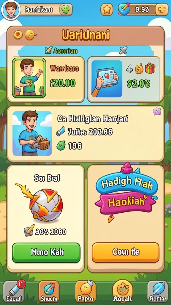 Tampilan antarmuka permainan yang menarik.