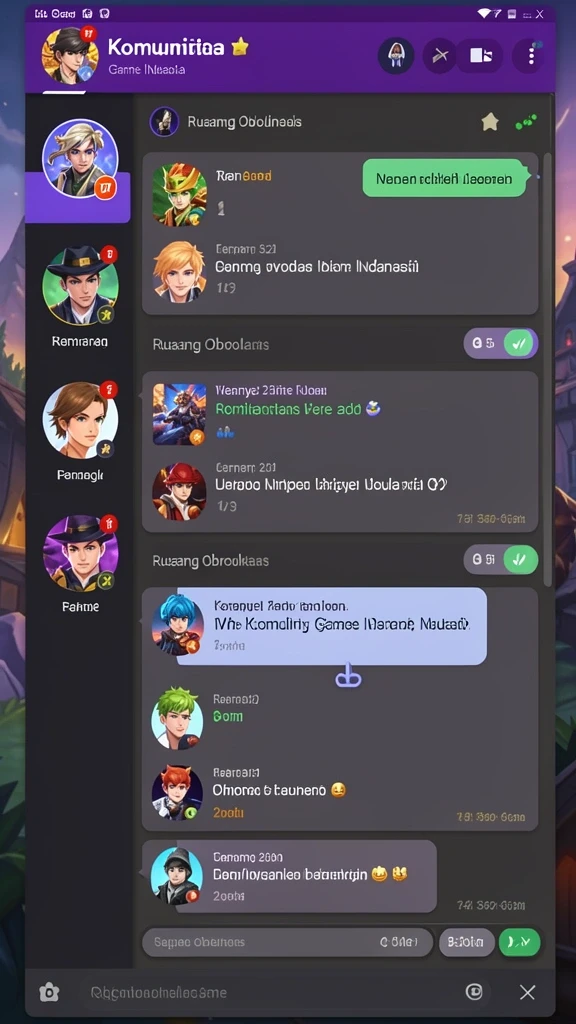 Screenshot menampilkan fitur komunitas untuk interaksi pemain.
