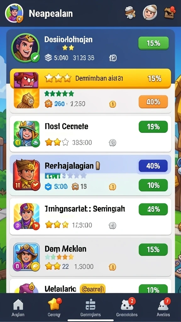 Tampilan karakter siap bertempur dengan efek yang menarik.