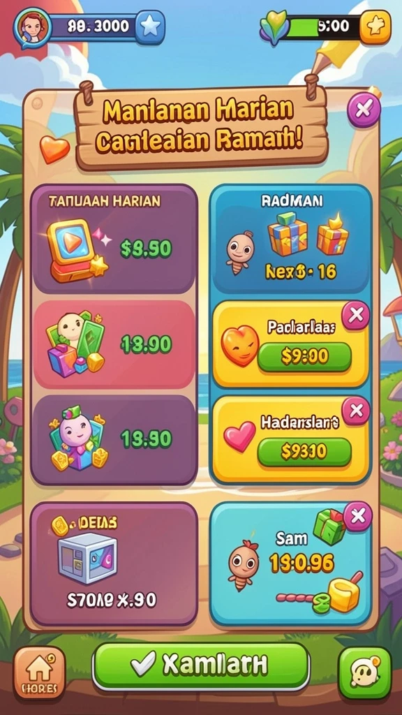 Sistem reward yang menarik dengan berbagai hadiah.