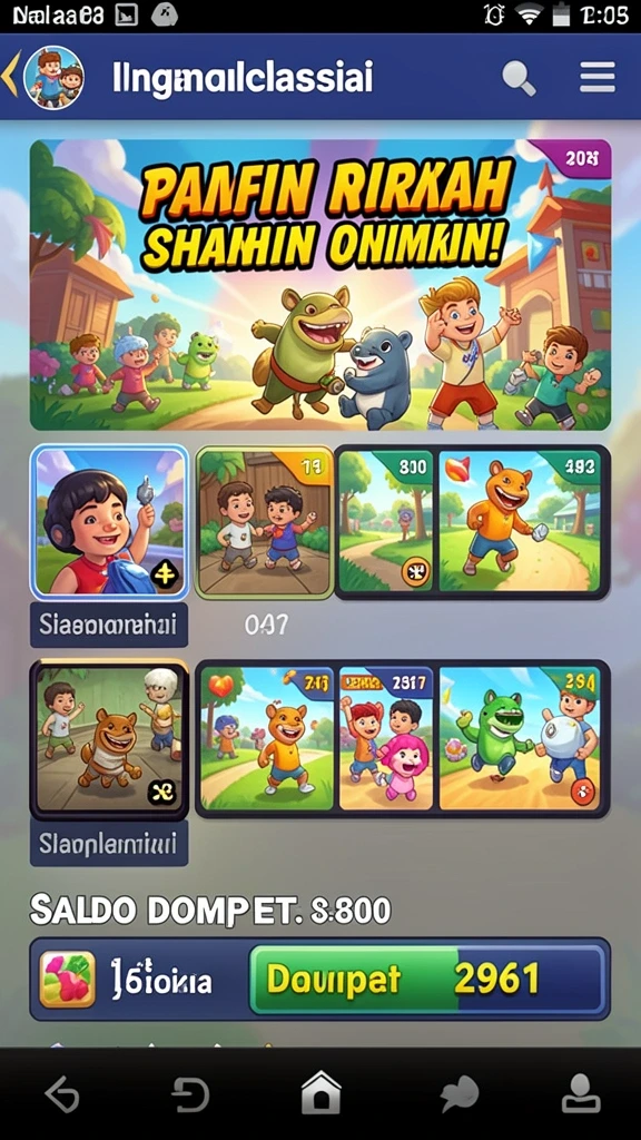 Banyak pilihan permainan yang siap dimainkan.