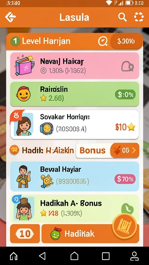 Tantangan level yang bervariasi dan menantang.